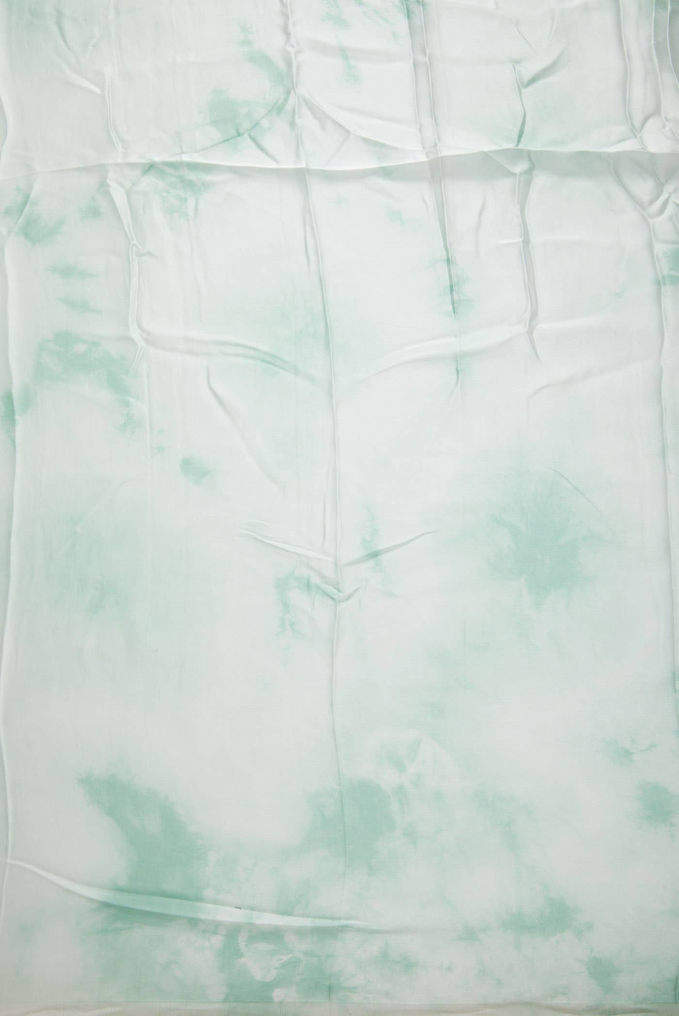 Green and Off White Linen Dress Material
