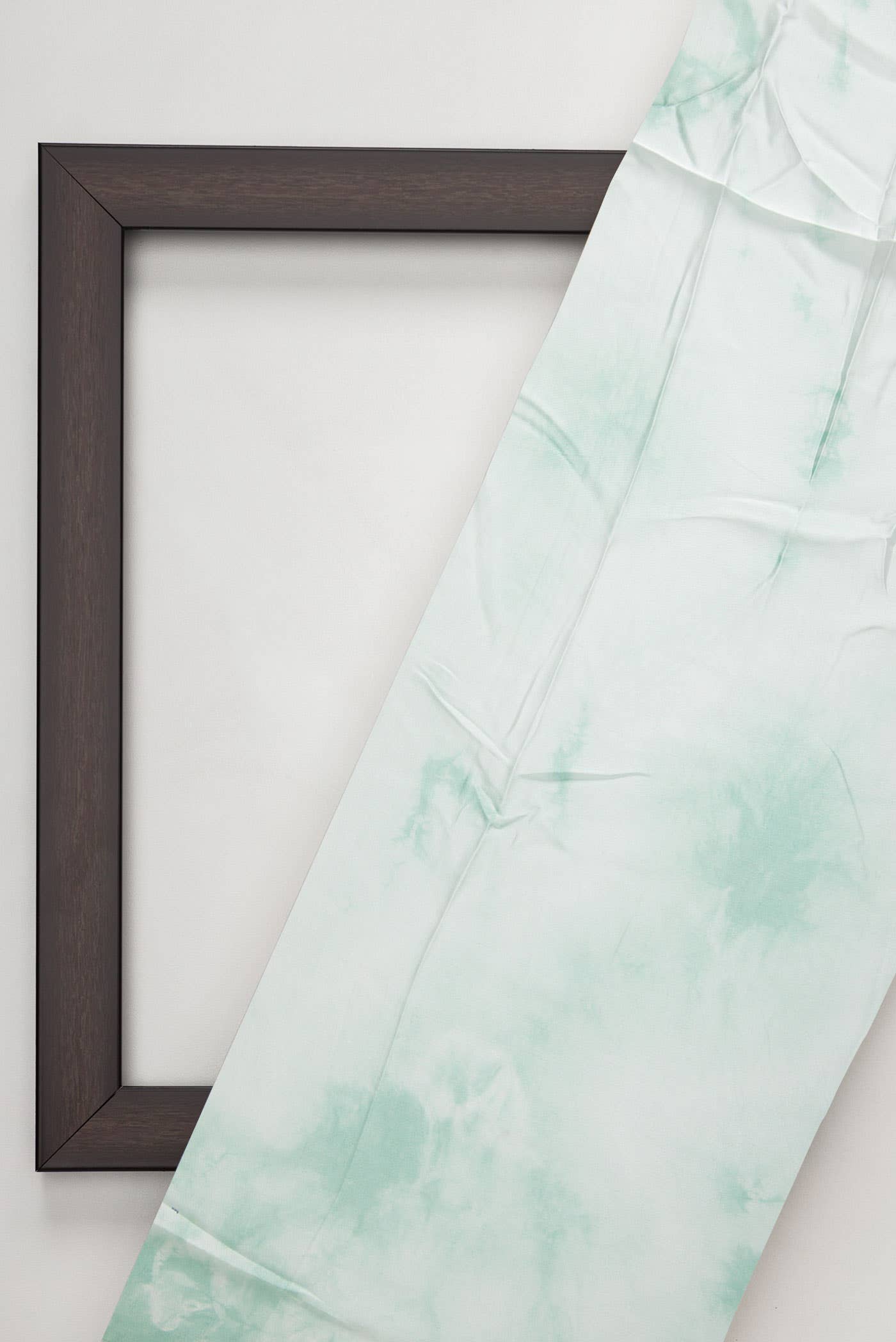Green and Off White Linen Dress Material
