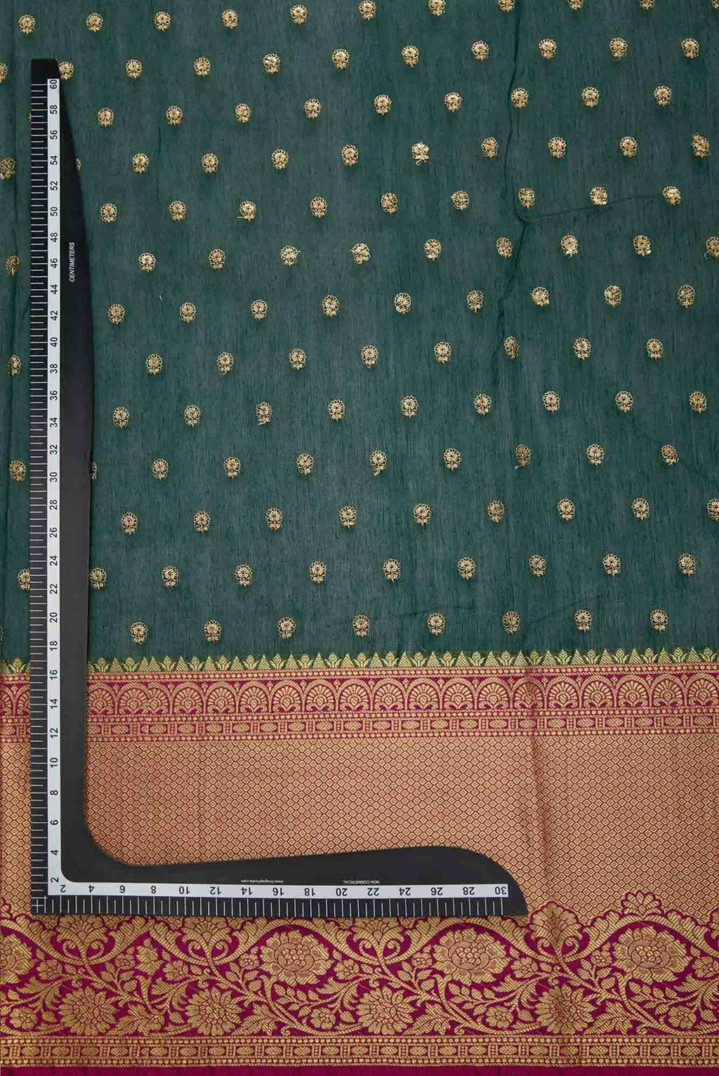 Bottle Green Chanderi Silk Dress Material