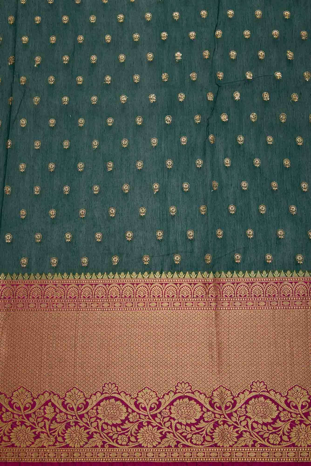 Bottle Green Chanderi Silk Dress Material