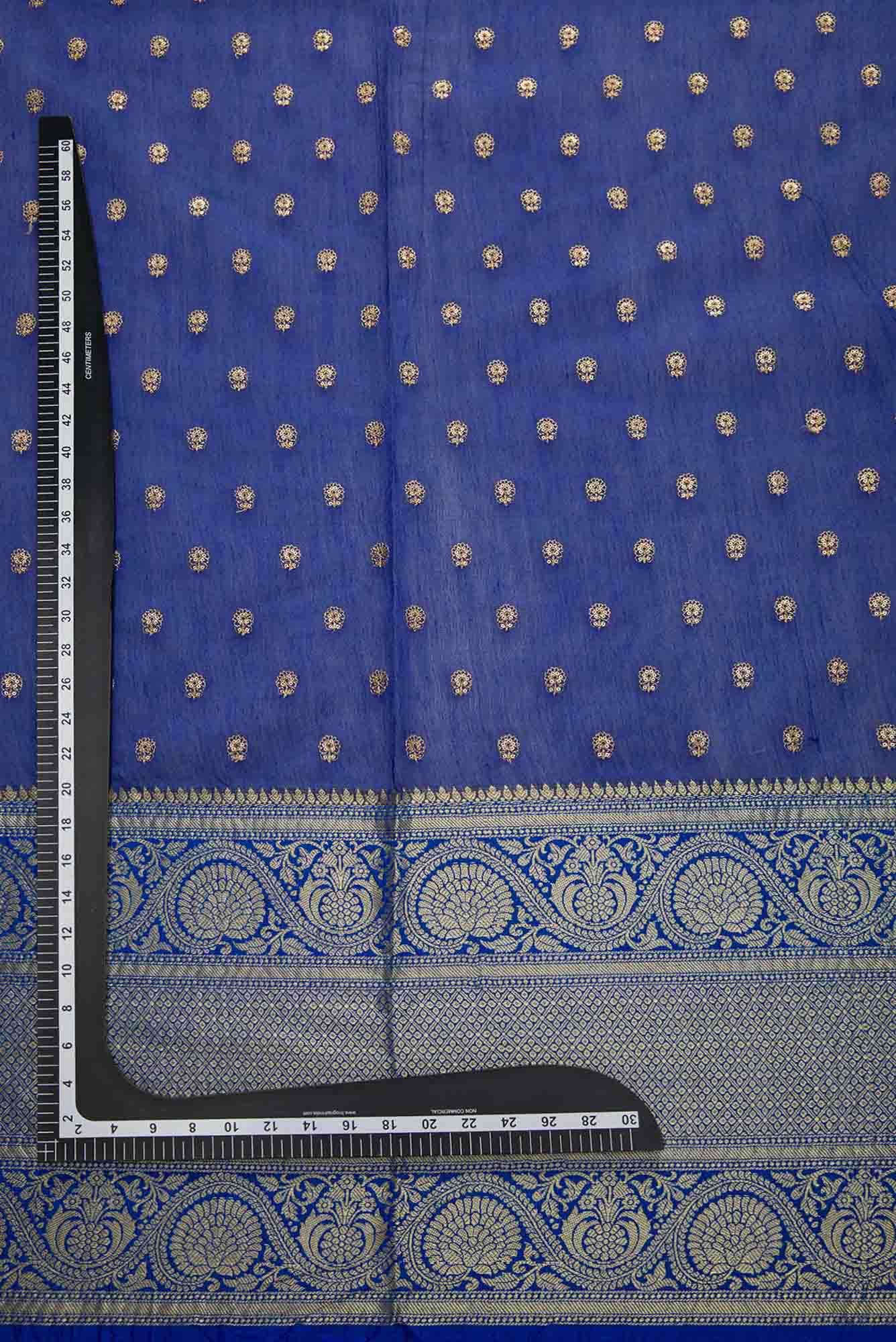 Royal Blue Chanderi Silk Dress Material