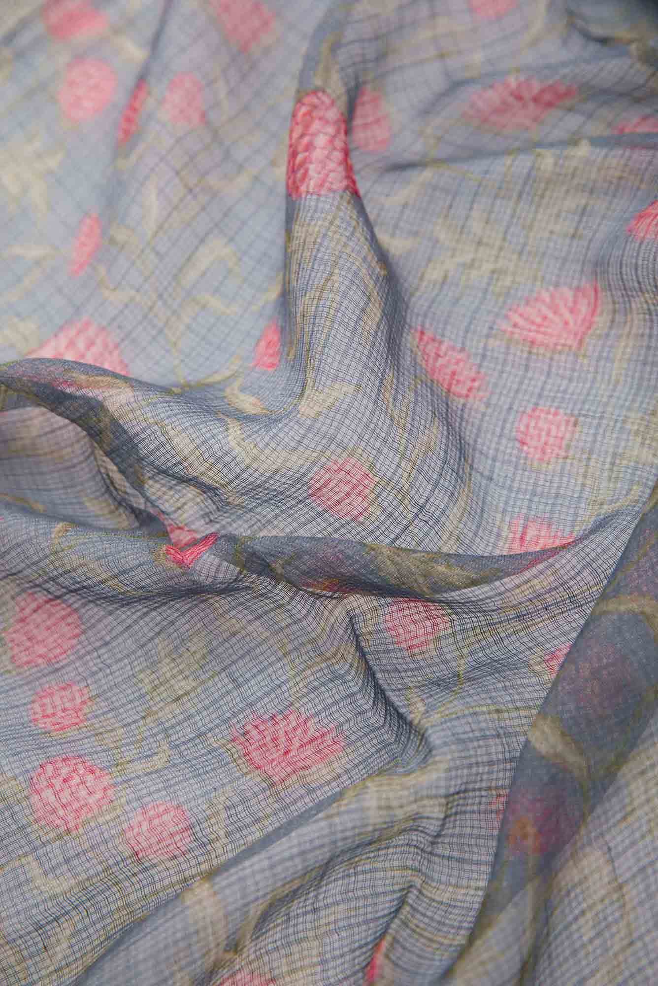 Grey Kota Silk Dress Material