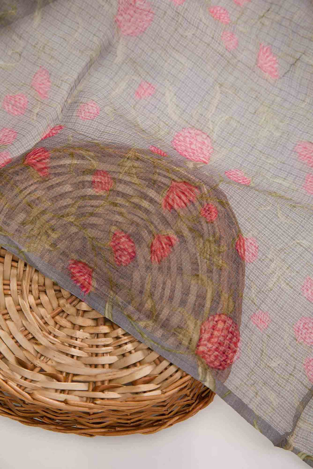 Grey Kota Silk Dress Material