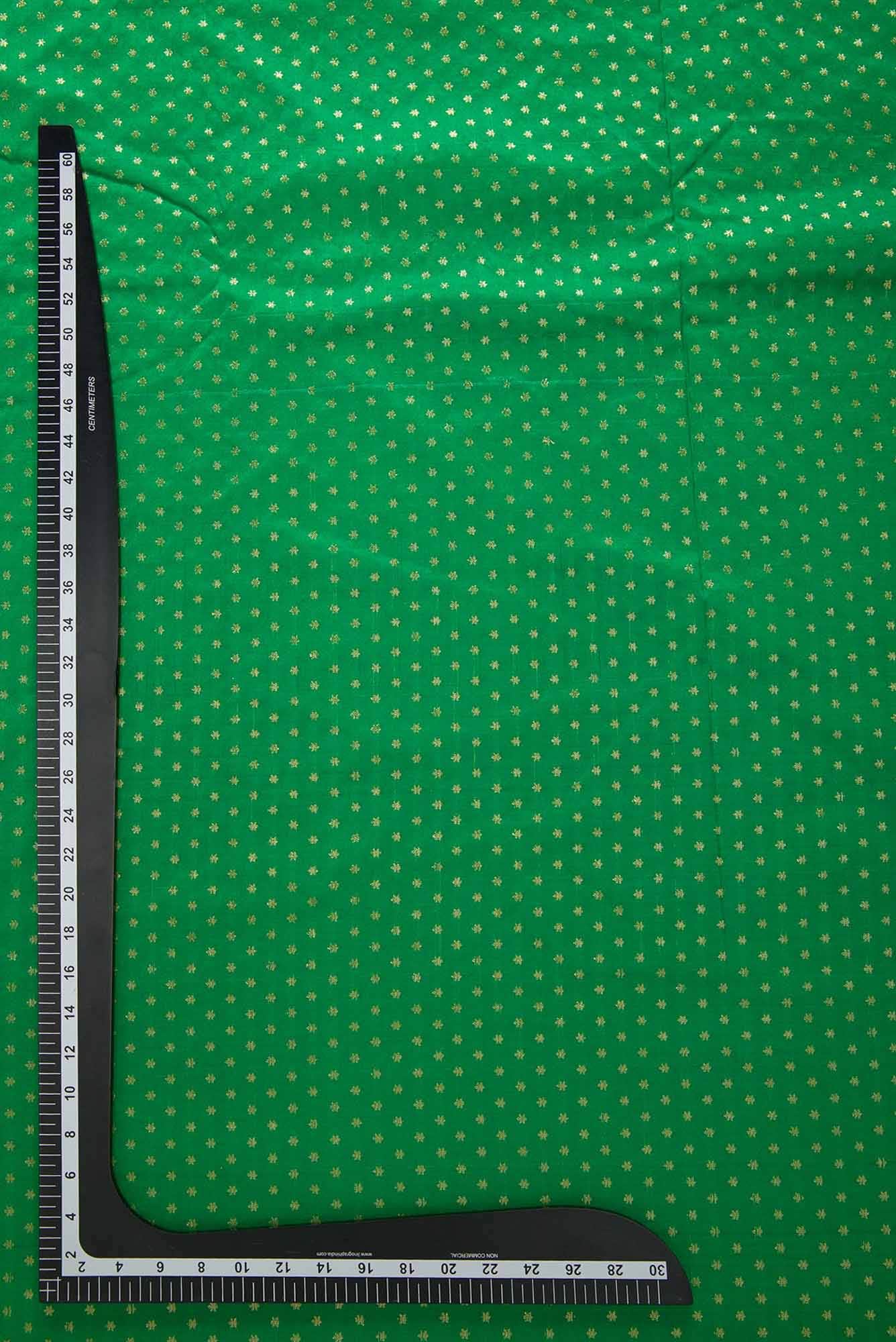 Green Blended Banarasi Silk Dress Material