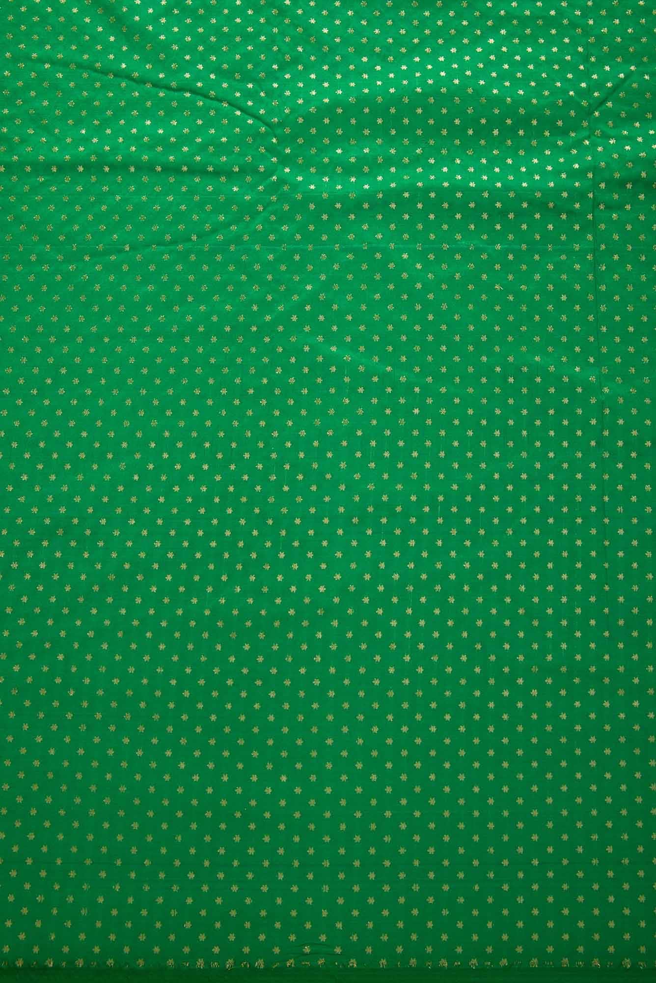 Green Blended Banarasi Silk Dress Material