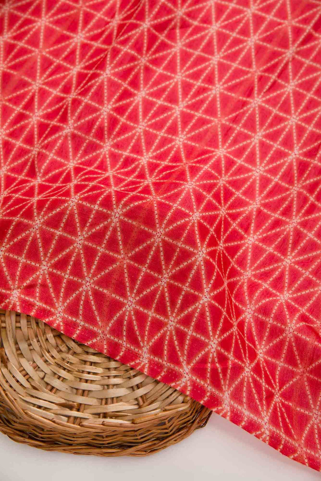 Red Assam Silk Dress Material
