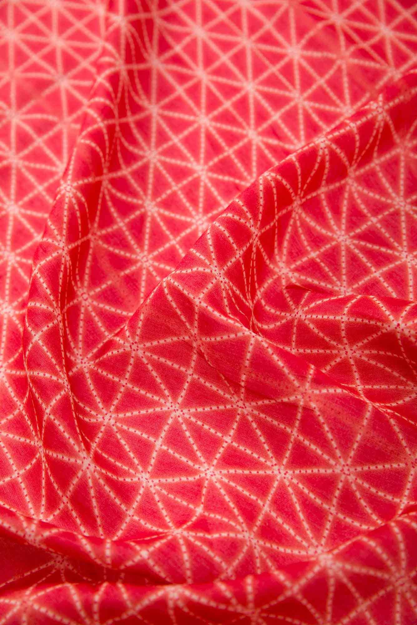 Red Assam Silk Dress Material