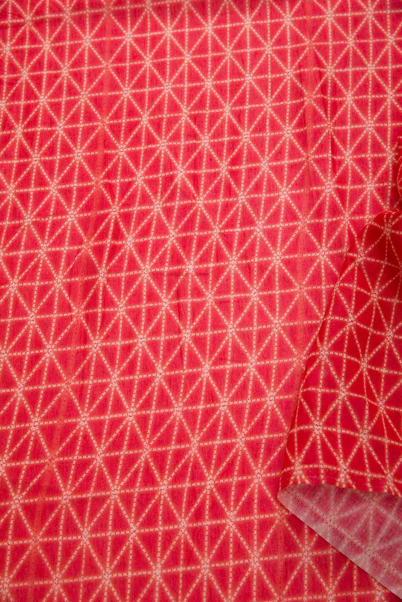 Red Assam Silk Dress Material