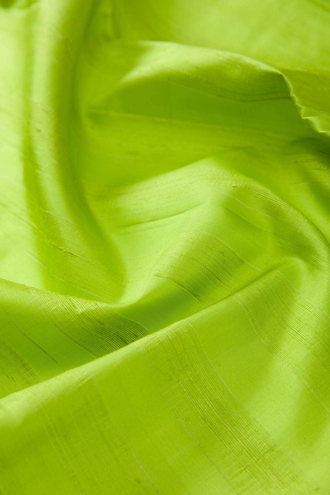 Parrot Green Kanchipuram Silk Dress Material