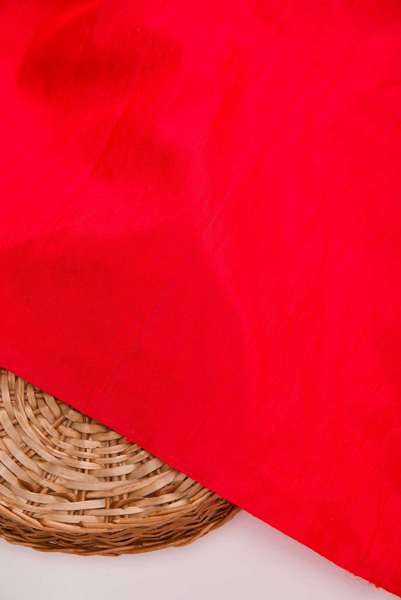 Red Raw Silk Dress Material