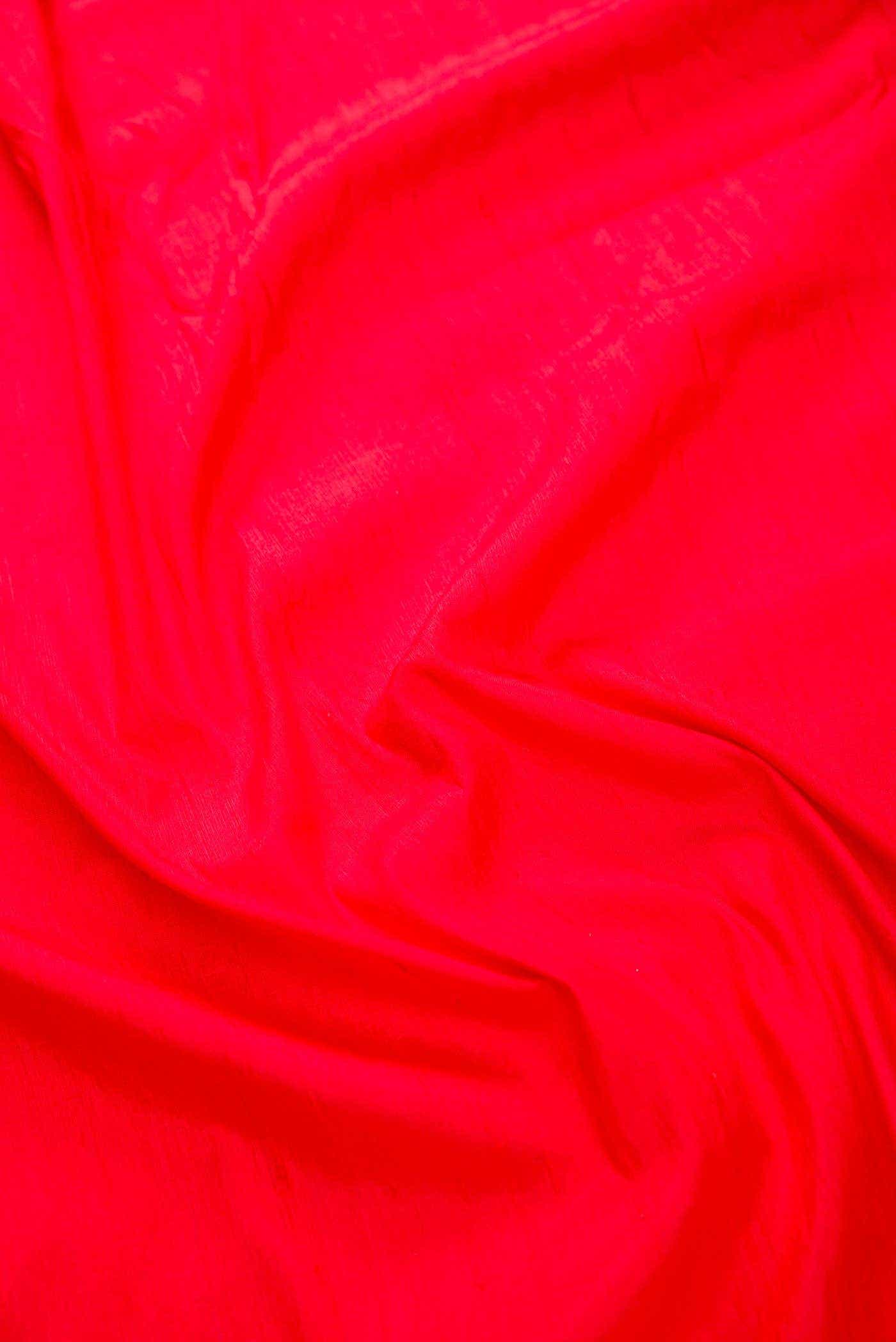 Red Raw Silk Dress Material