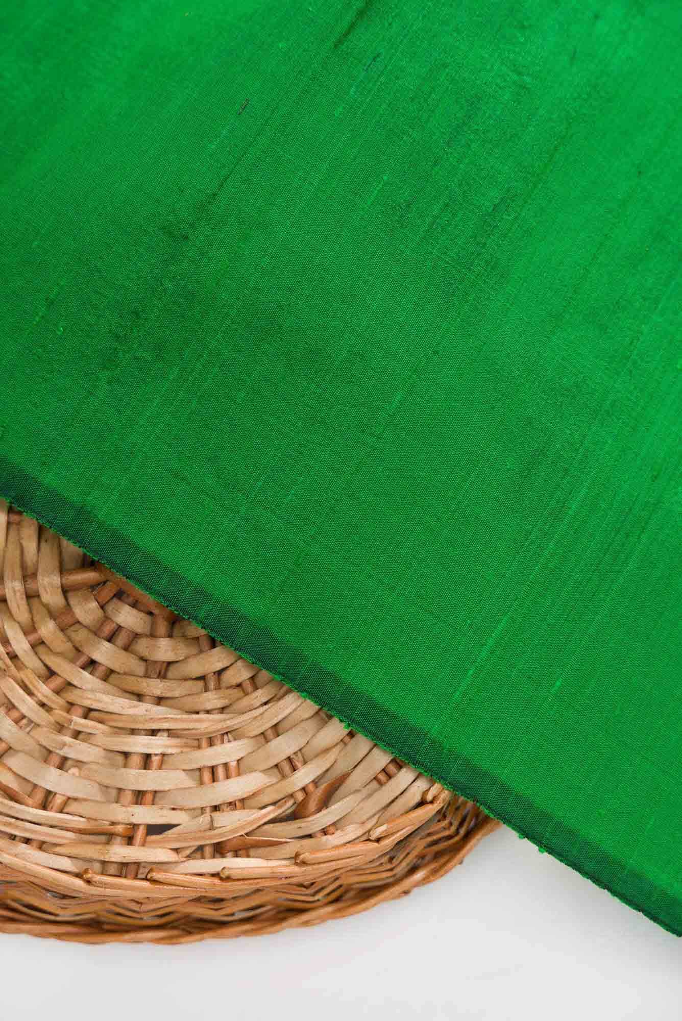 Green Raw Silk Dress Material