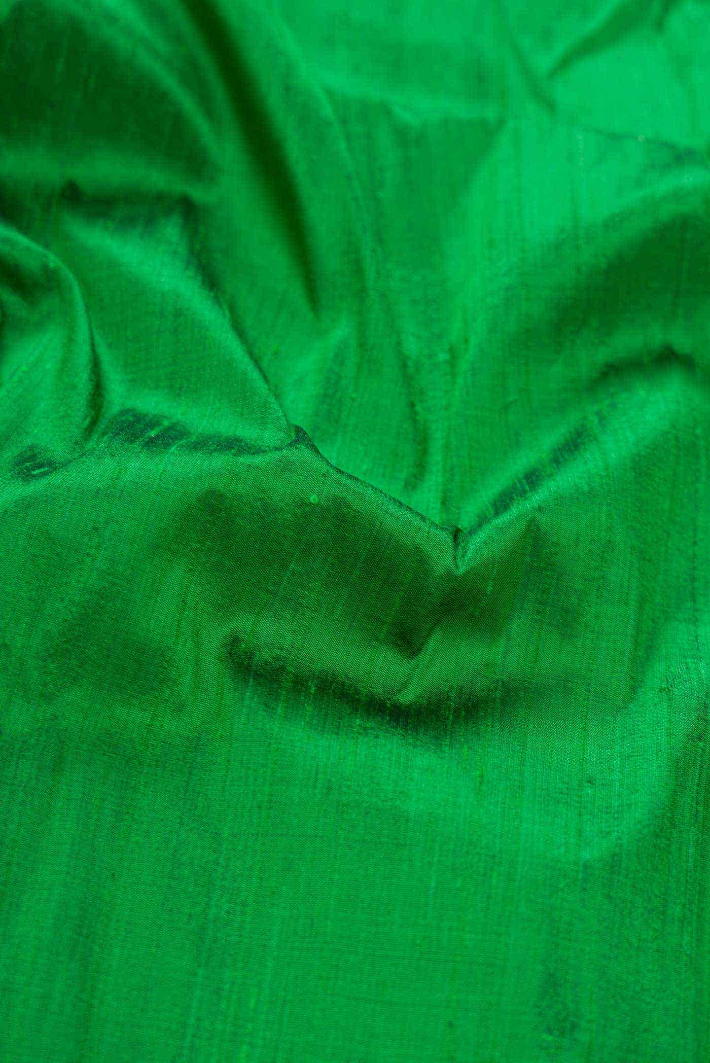 Green Raw Silk Dress Material