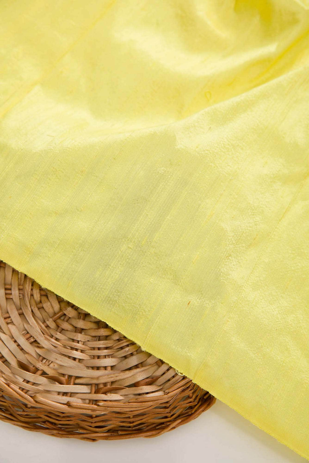 Lemon Yellow Raw Silk Dress Material