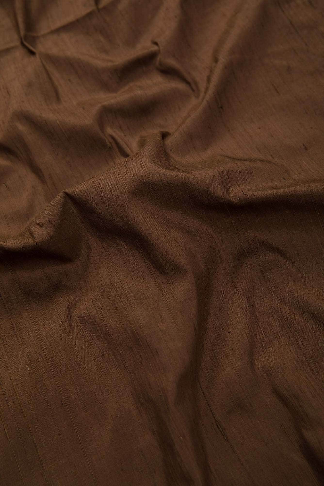 Brown Raw Silk Dress Material