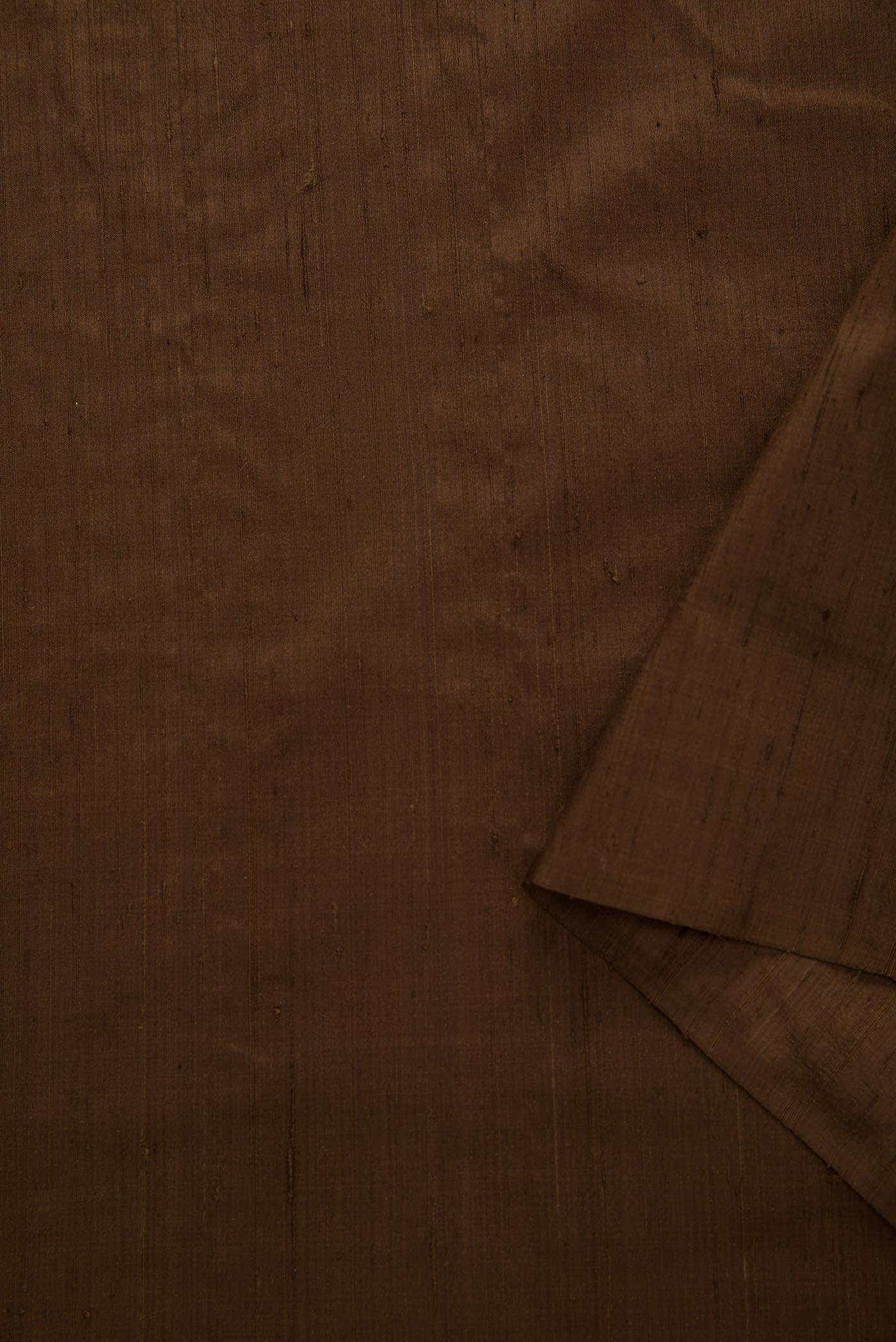 Brown Raw Silk Dress Material