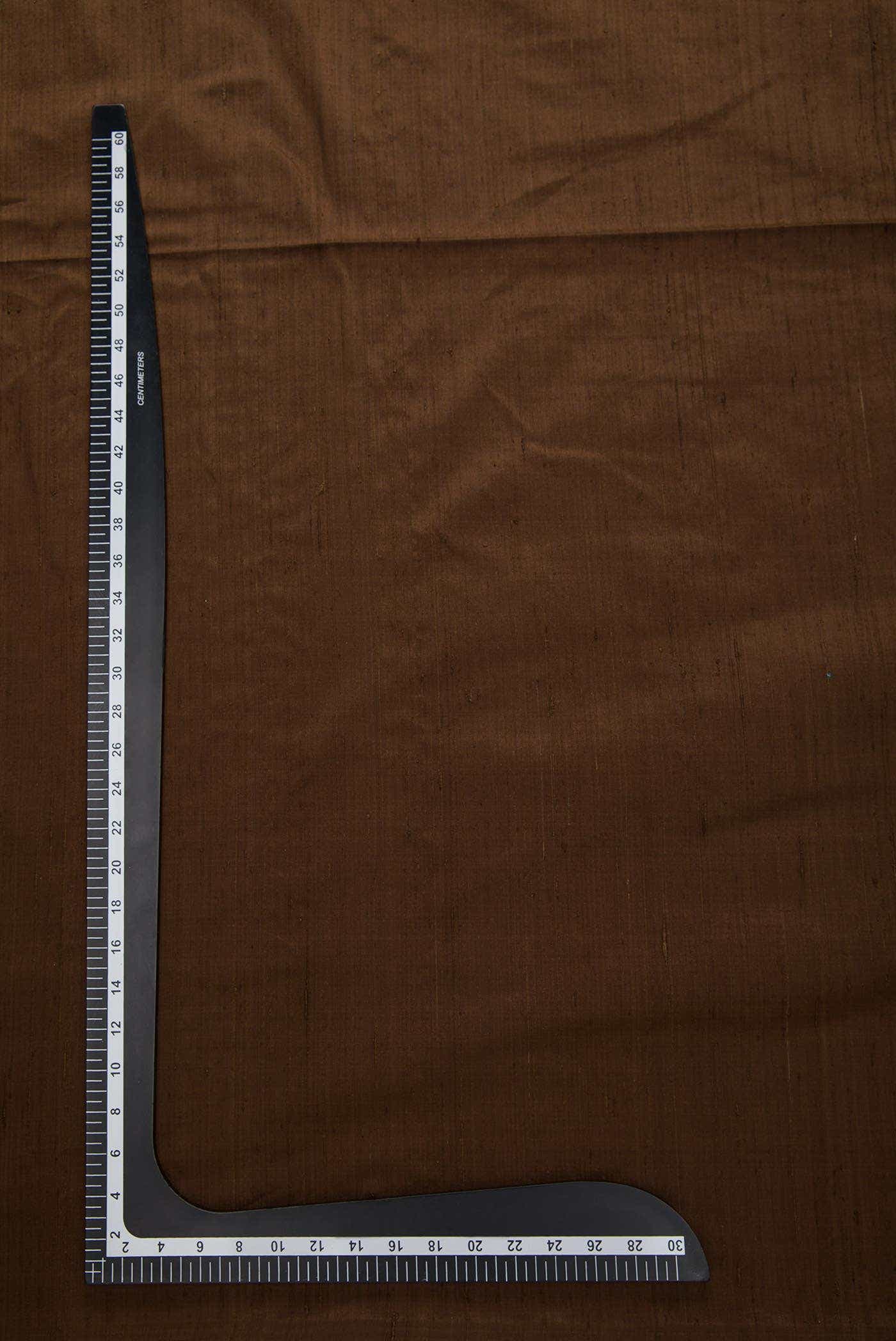 Brown Raw Silk Dress Material