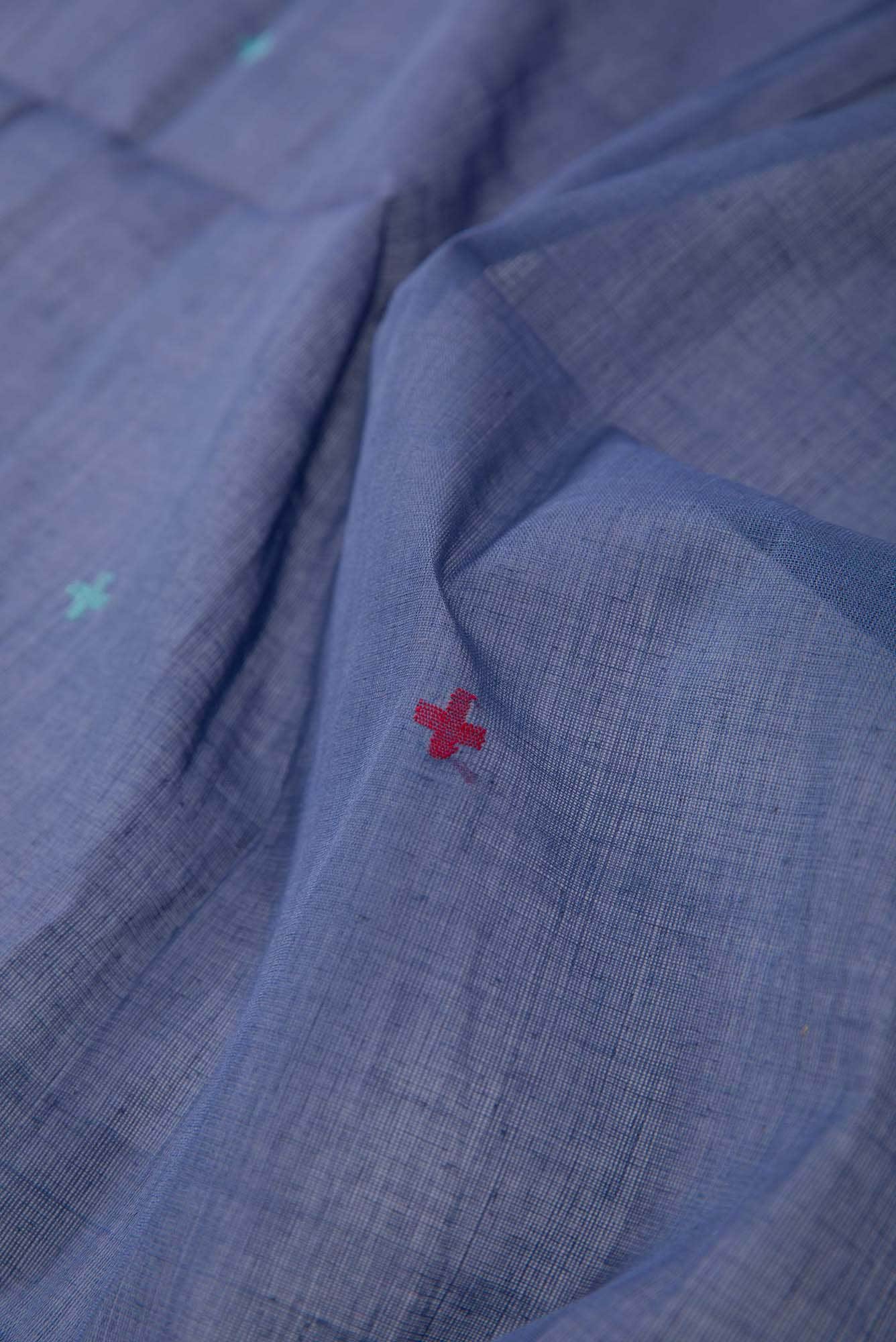 Blue Cotton Dress Material
