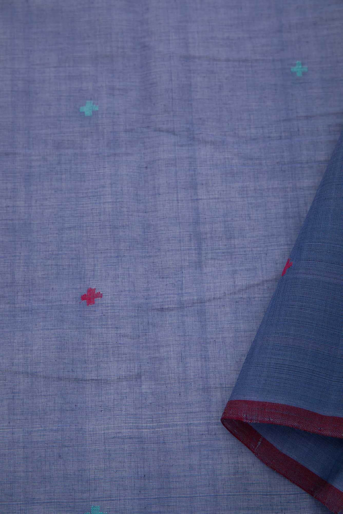 Blue Cotton Dress Material