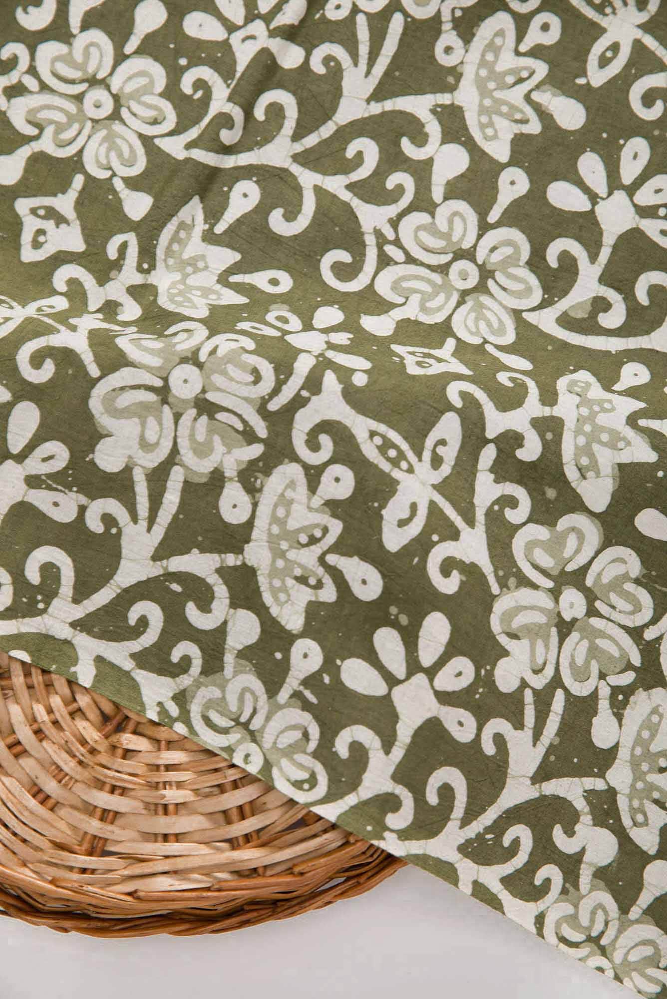 Green Cotton Dress Material