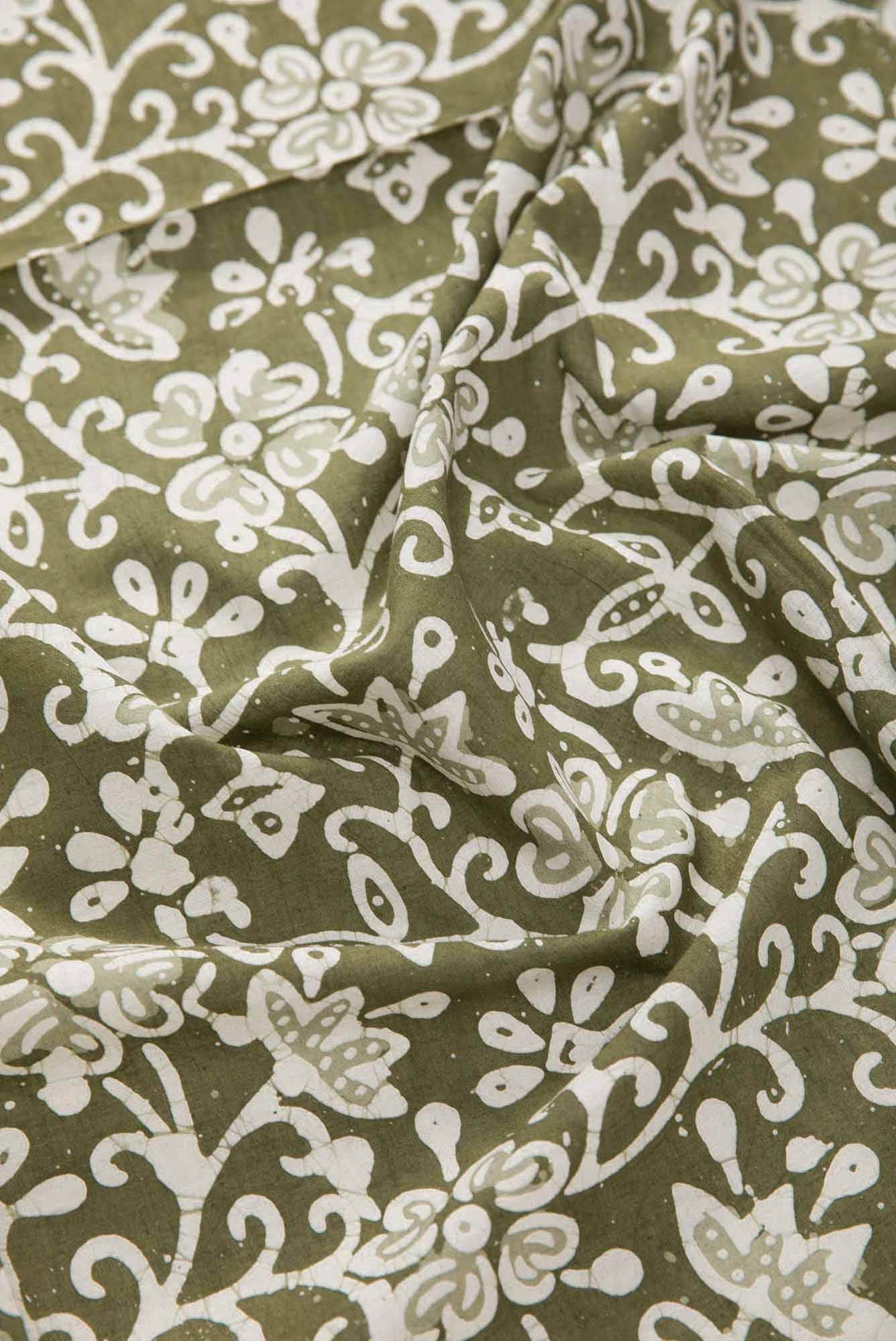 Green Cotton Dress Material