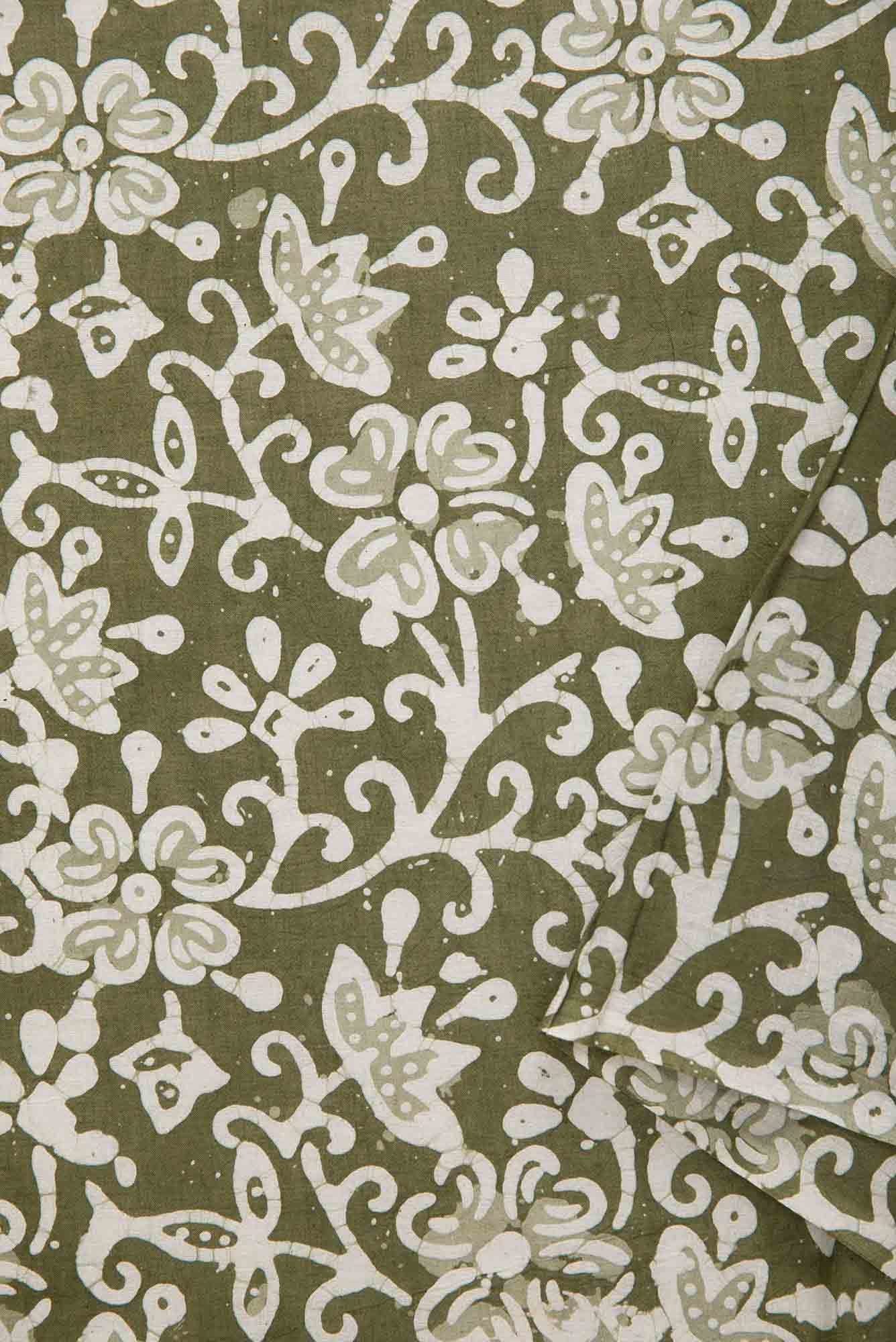 Green Cotton Dress Material