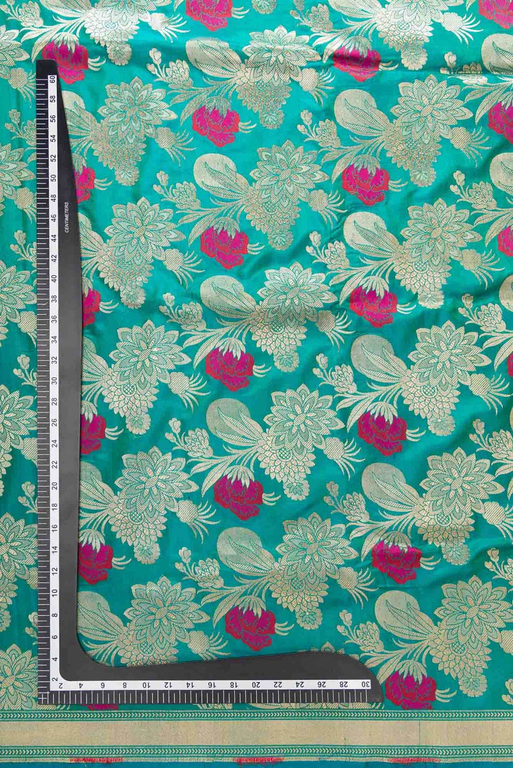 Green Banarasi Silk Dress Material