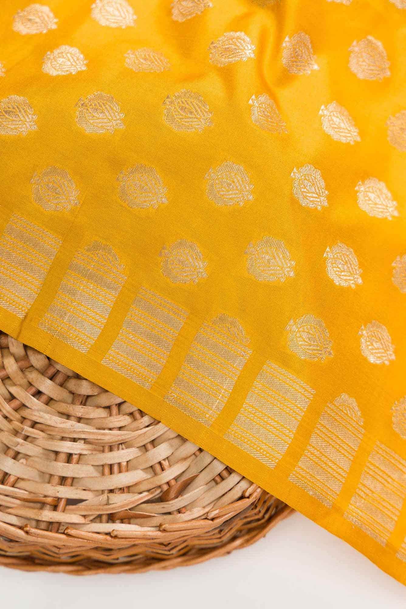 Mustard Banarasi Silk Dress Material