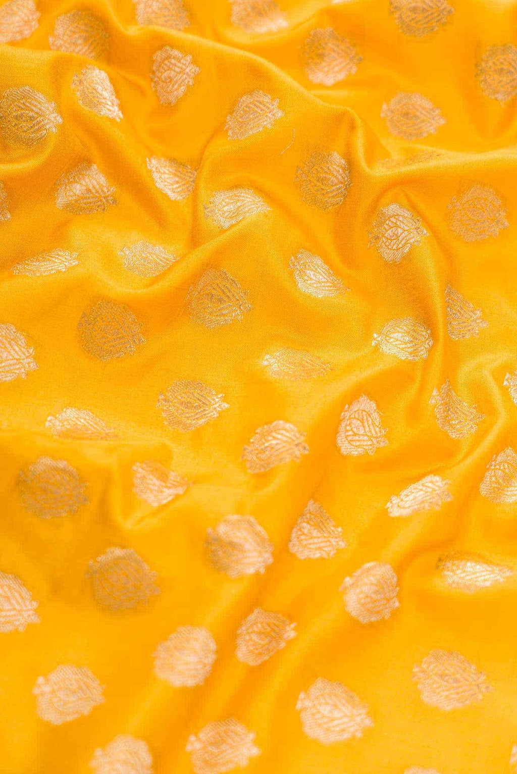 Mustard Banarasi Silk Dress Material