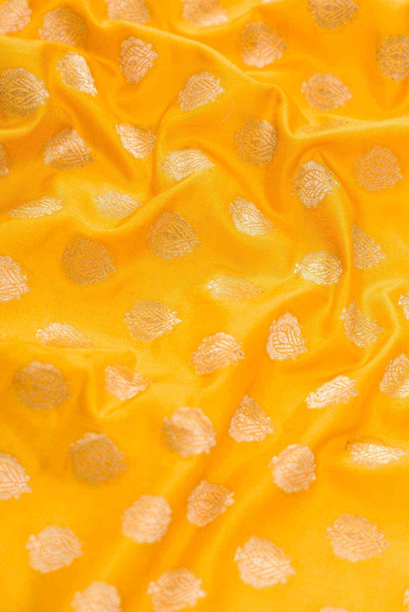 Mustard Banarasi Silk Dress Material