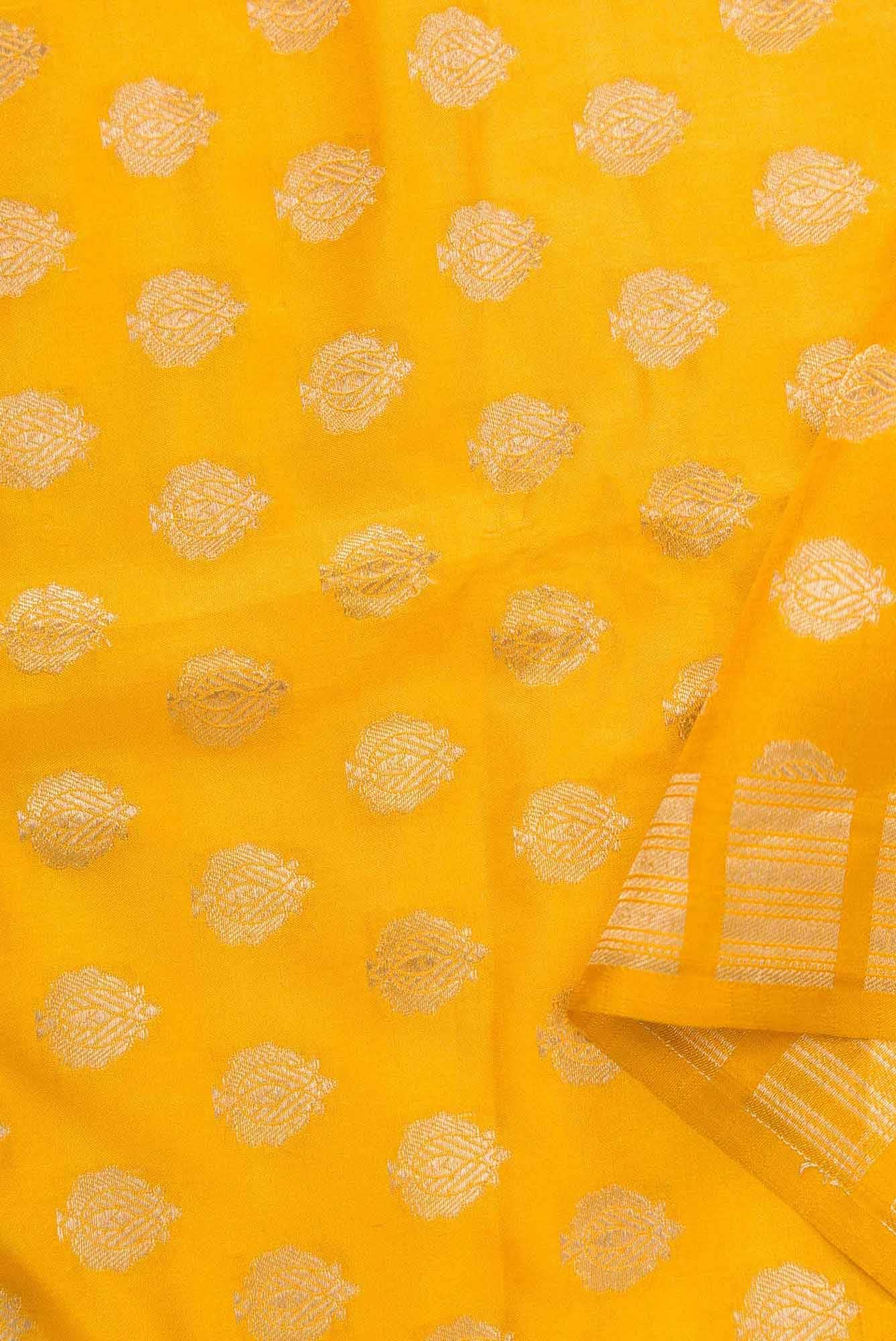 Mustard Banarasi Silk Dress Material
