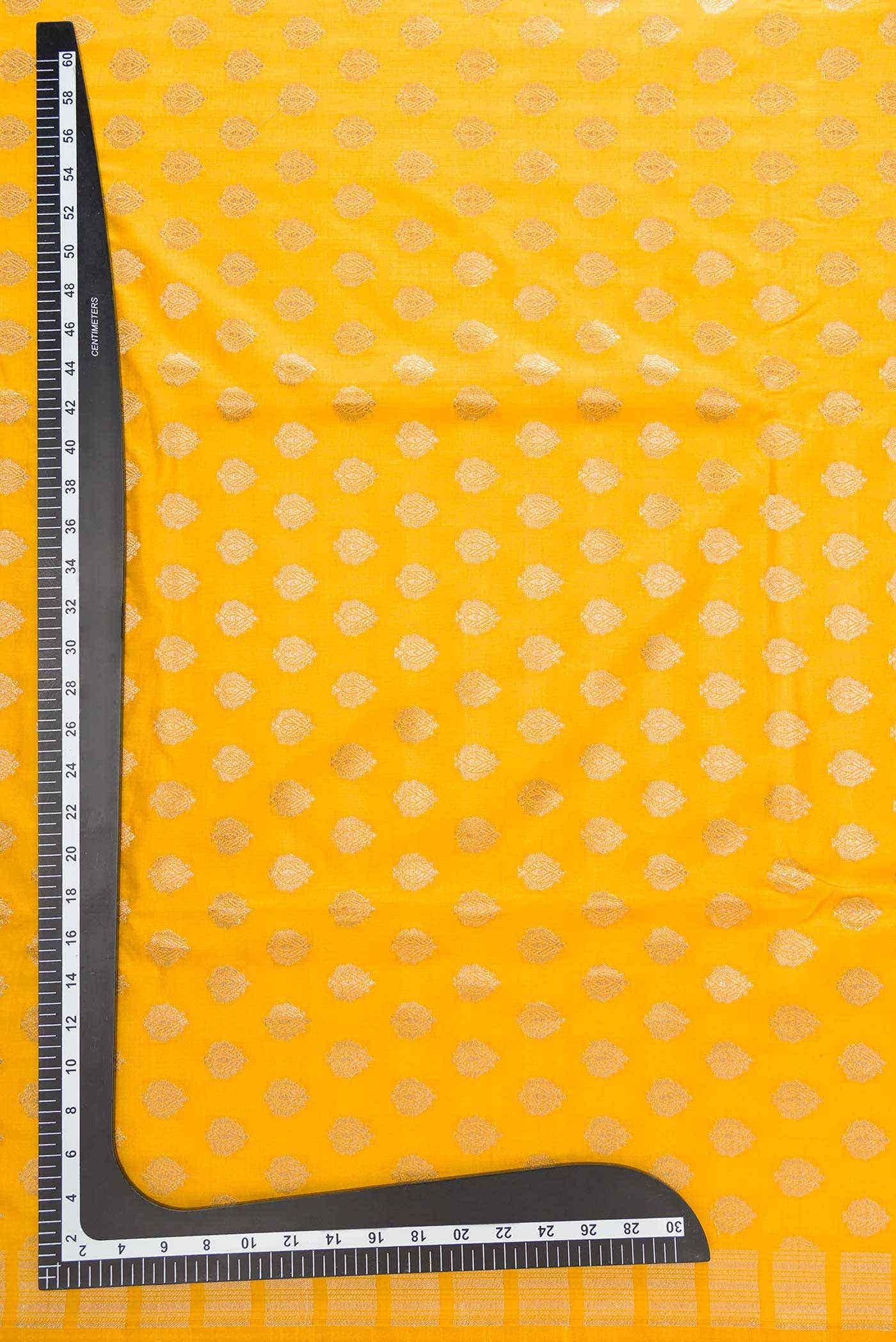 Mustard Banarasi Silk Dress Material