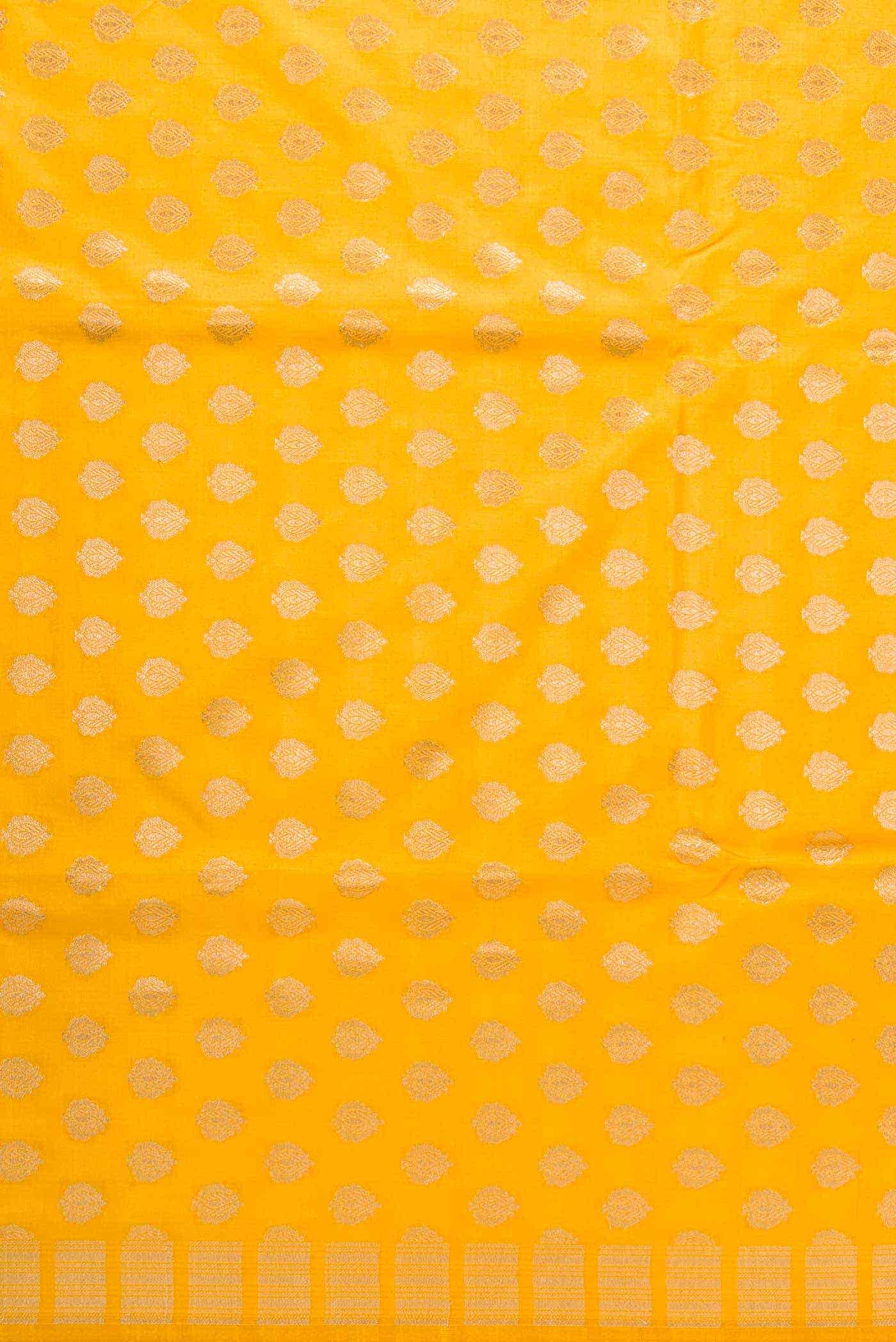 Mustard Banarasi Silk Dress Material