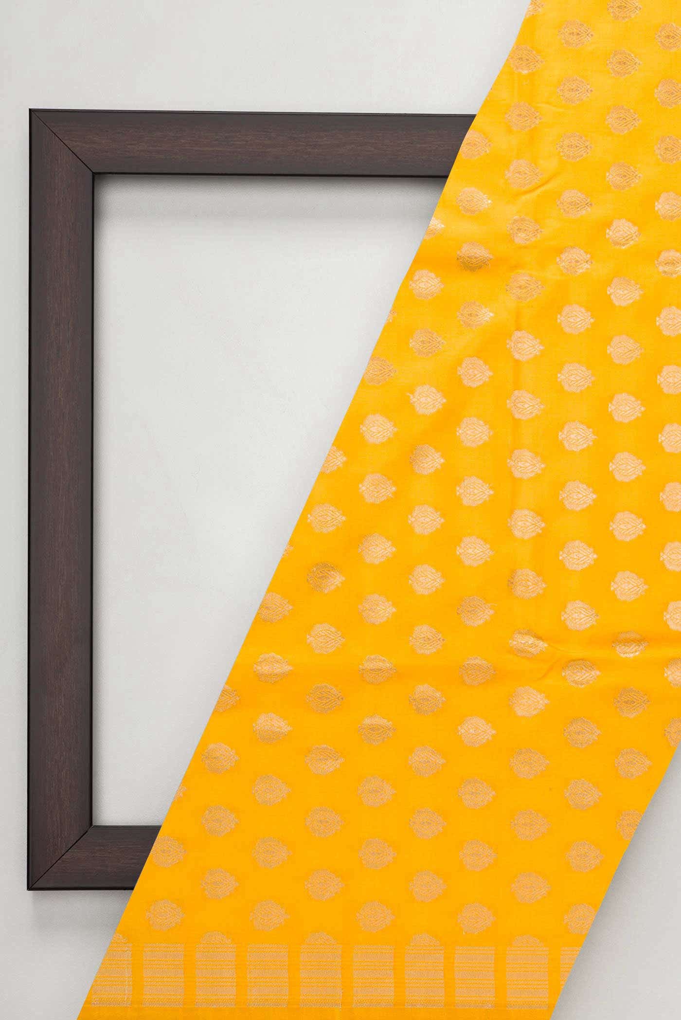 Mustard Banarasi Silk Dress Material