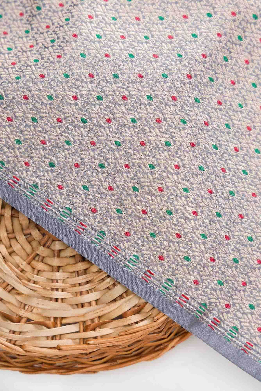 Grey Banarasi Silk Dress Material
