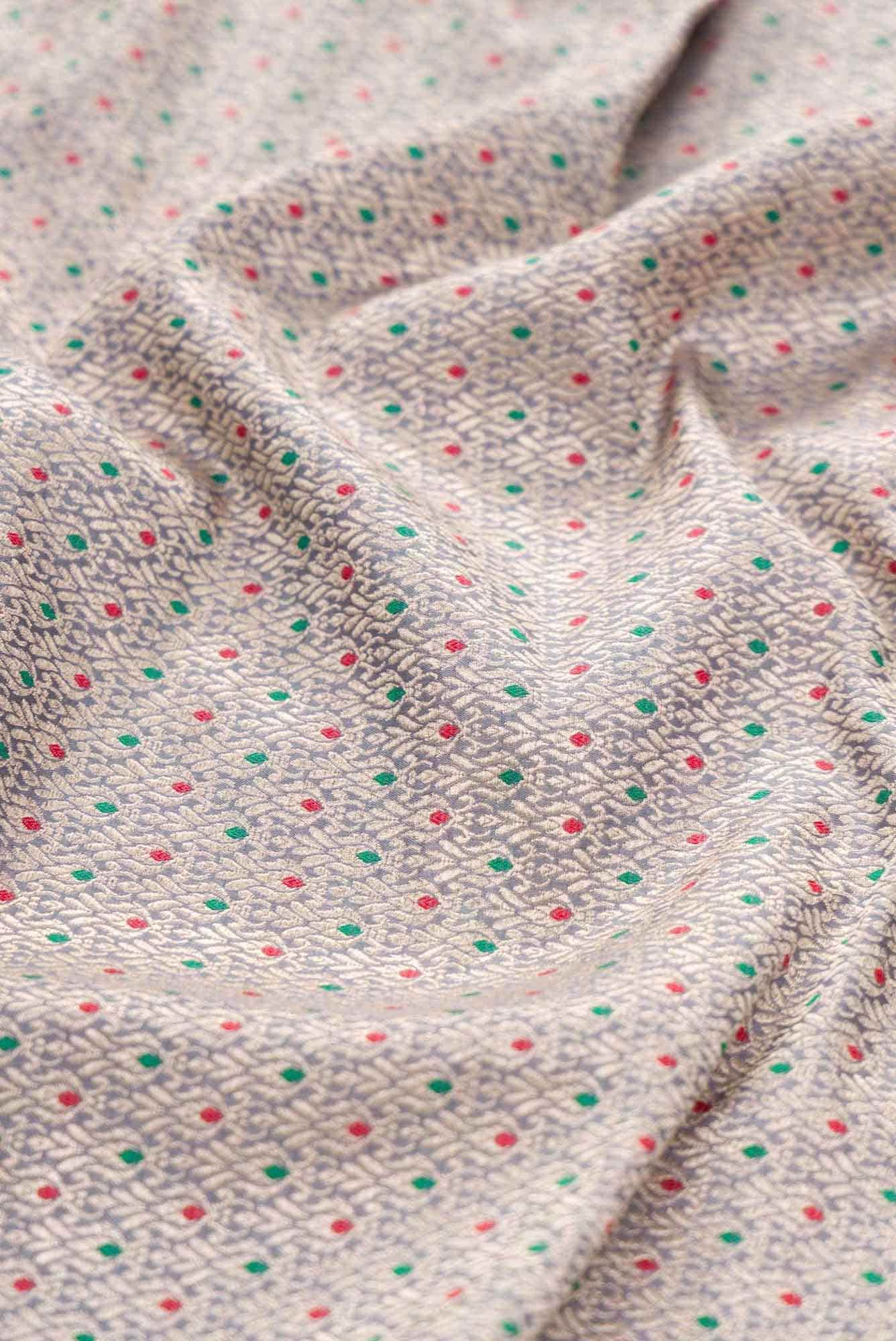 Grey Banarasi Silk Dress Material