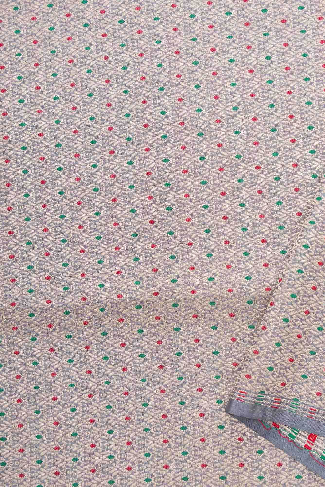 Grey Banarasi Silk Dress Material