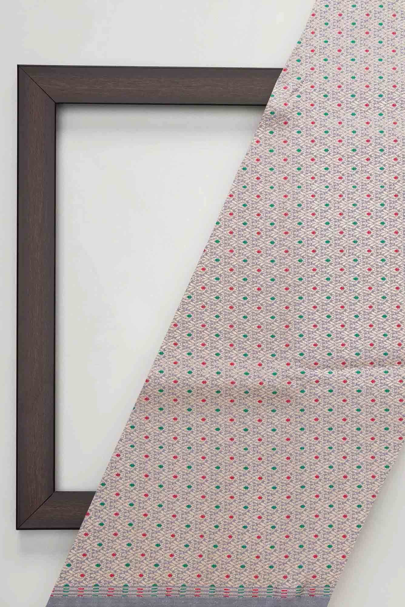 Grey Banarasi Silk Dress Material