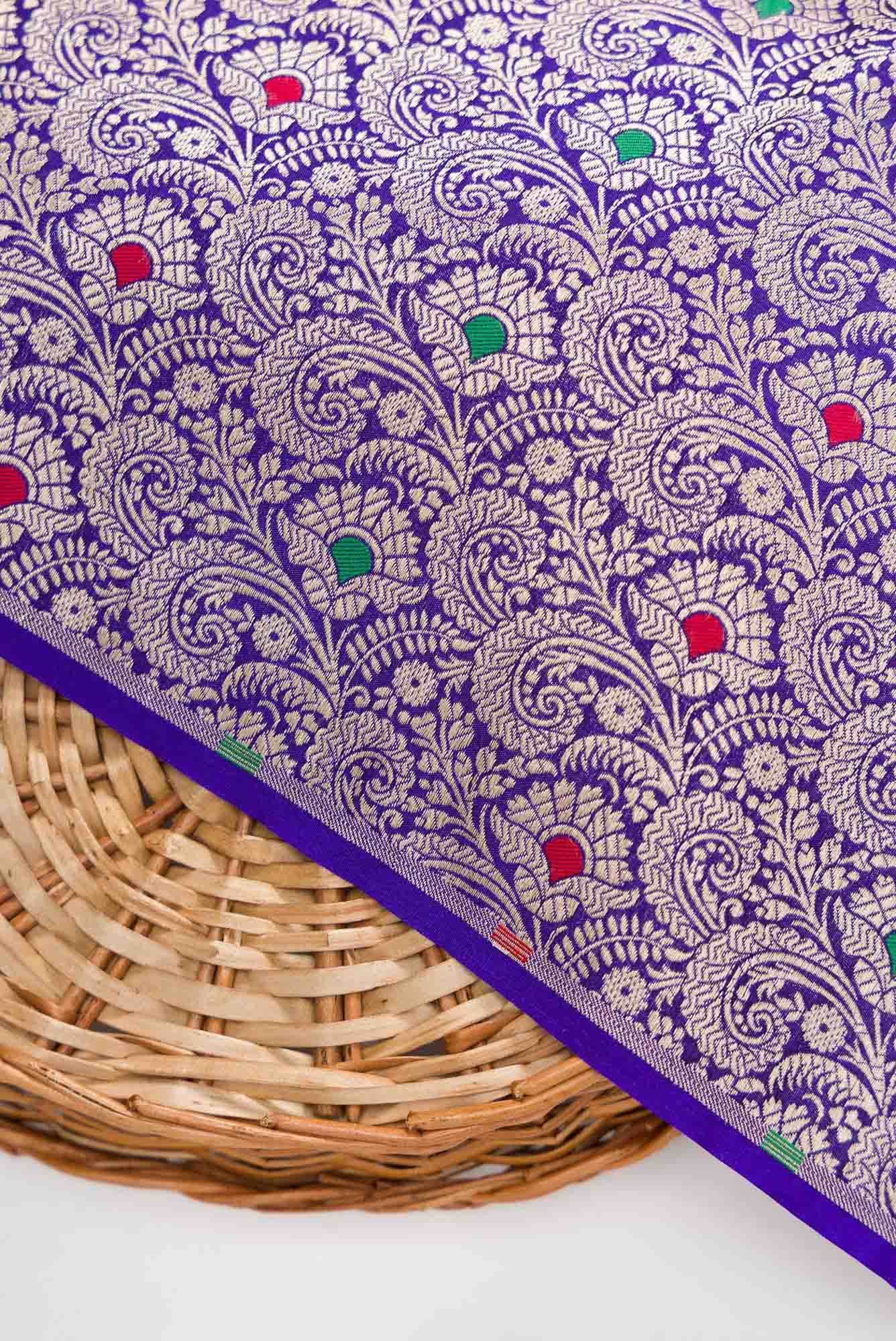 Royal Blue Banarasi Silk Dress Material