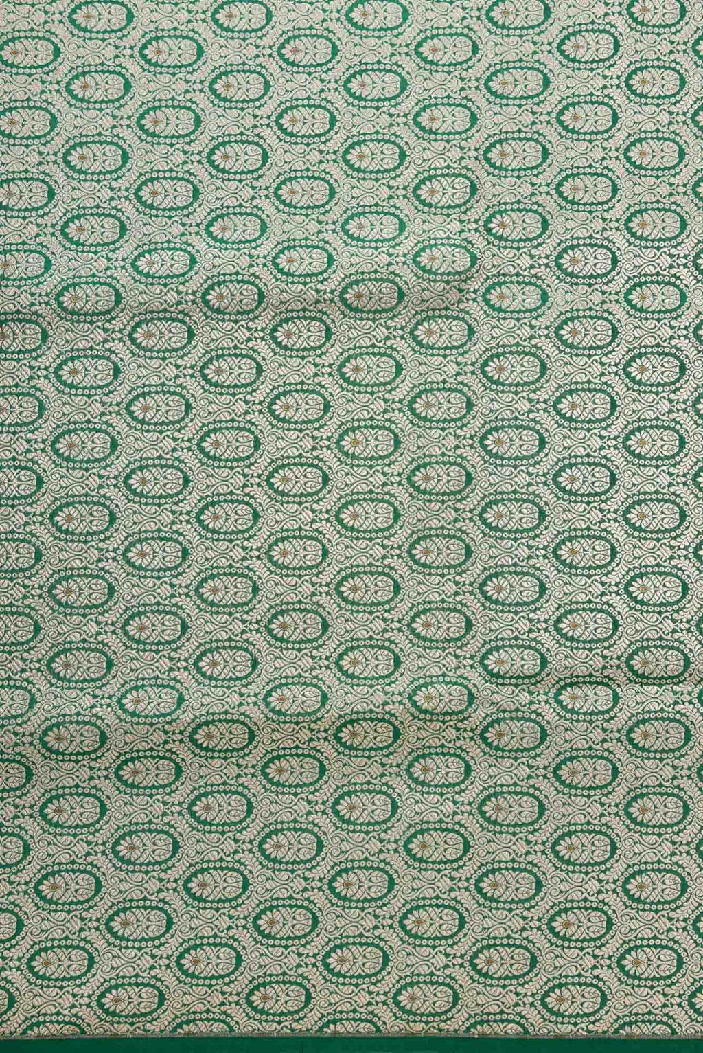 Bottle Green Banarasi Silk Dress Material