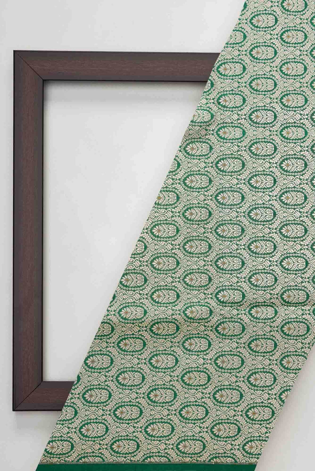 Bottle Green Banarasi Silk Dress Material