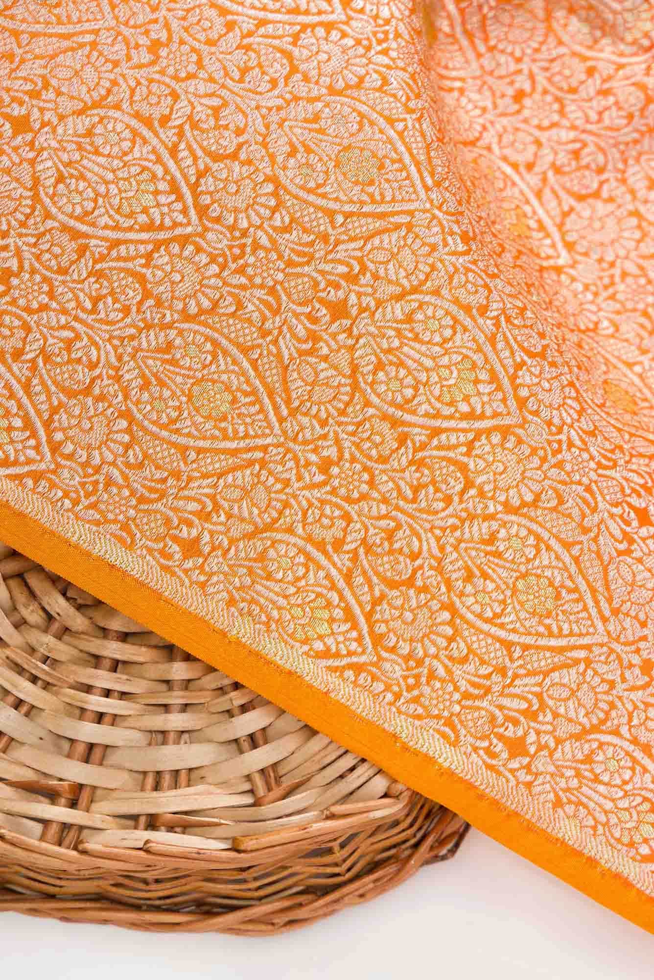 Yellow Banarasi Silk Dress Material