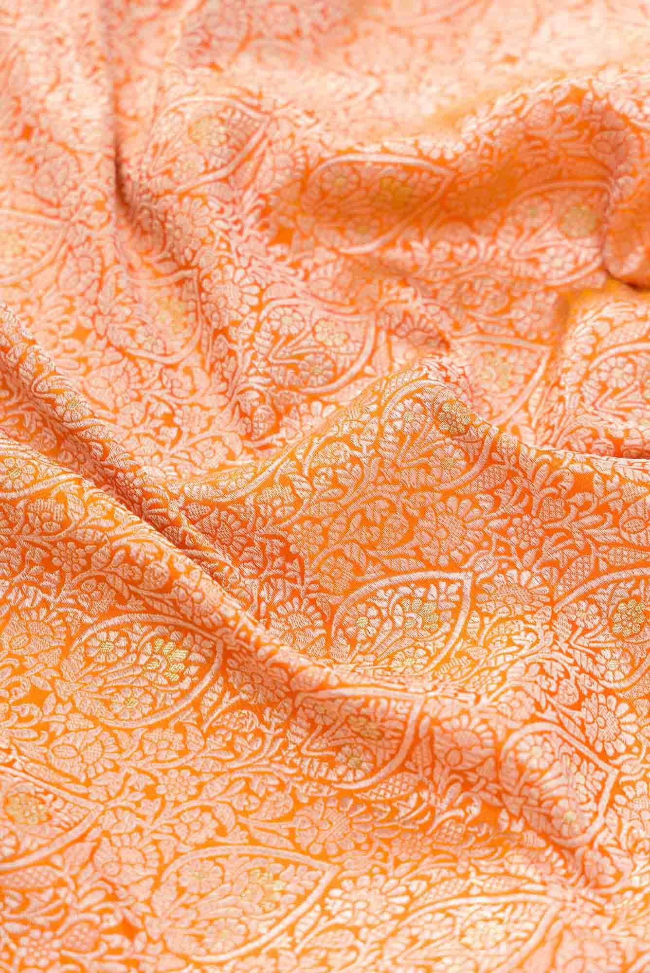 Yellow Banarasi Silk Dress Material