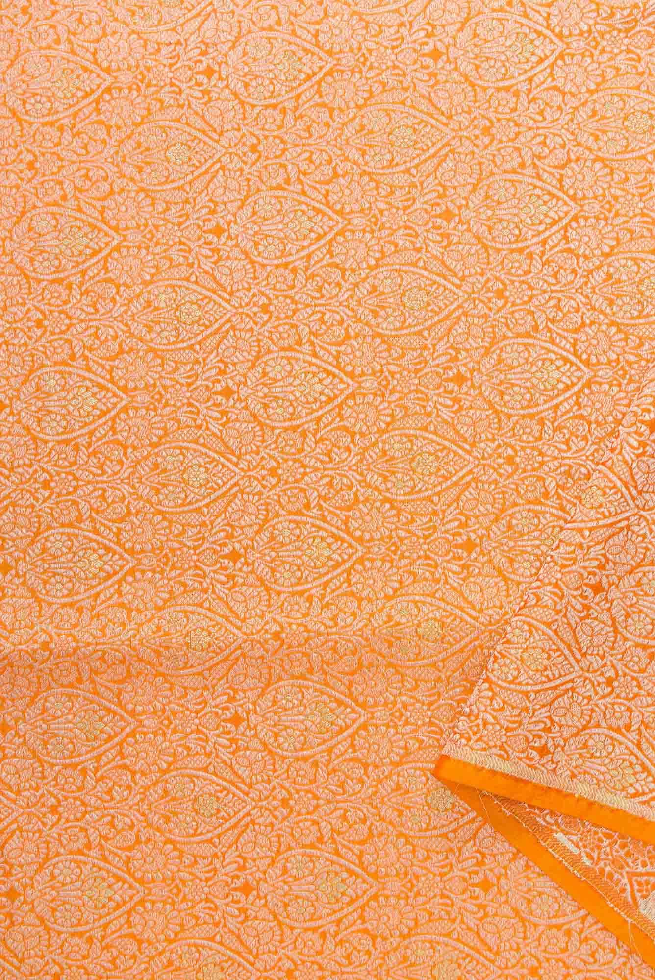 Yellow Banarasi Silk Dress Material