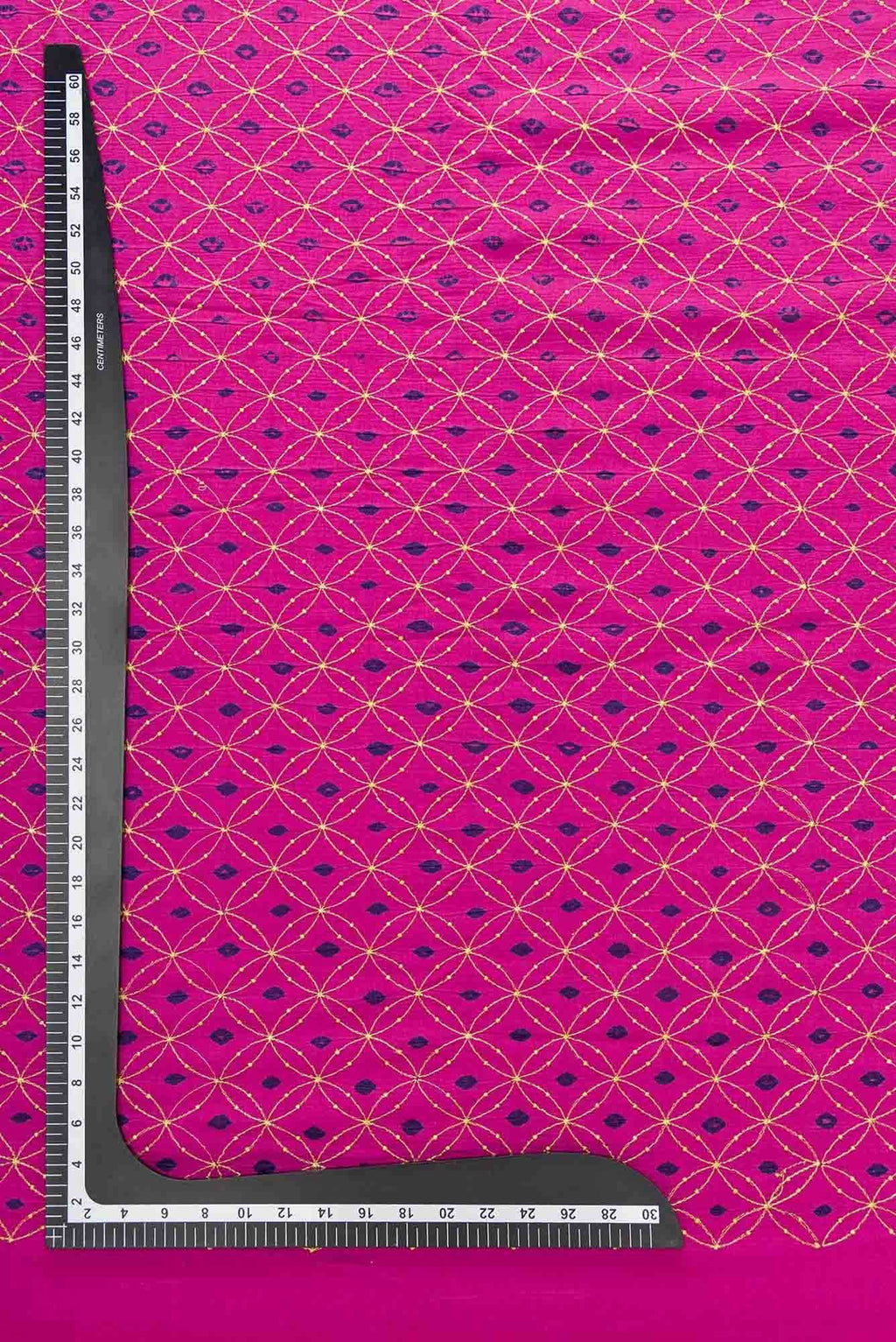 Magenta Bandhani Silk Dress Material
