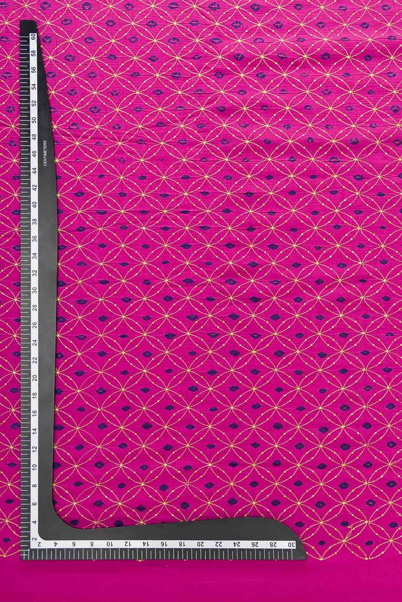 Magenta Bandhani Silk Dress Material