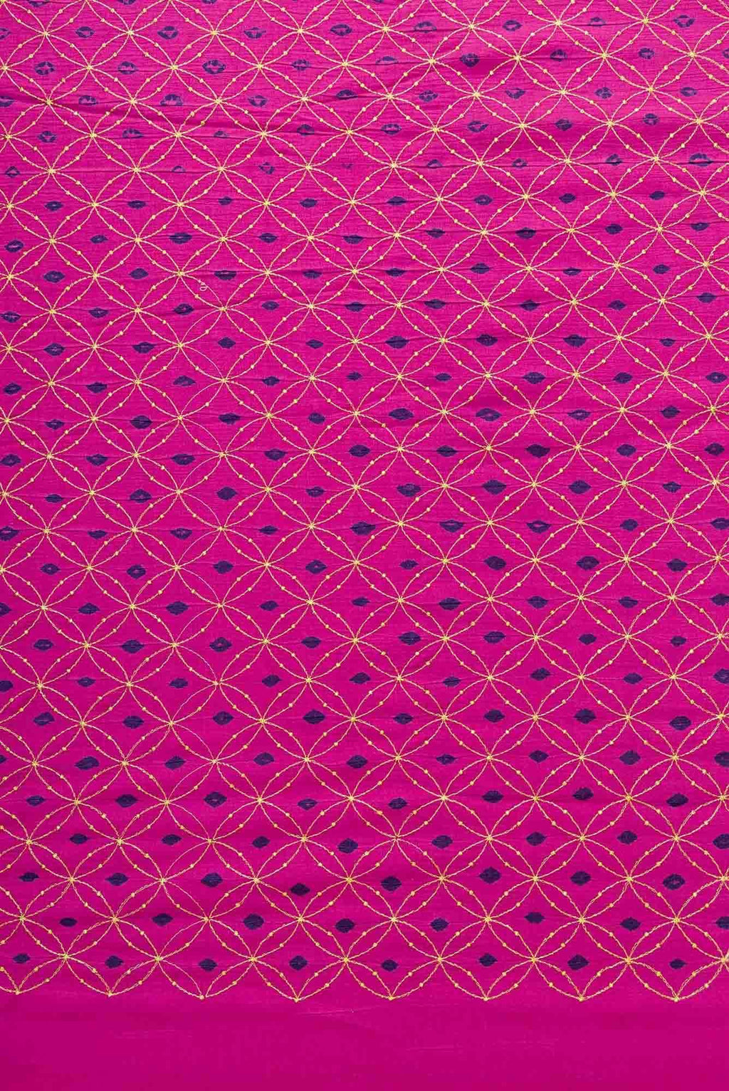 Magenta Bandhani Silk Dress Material