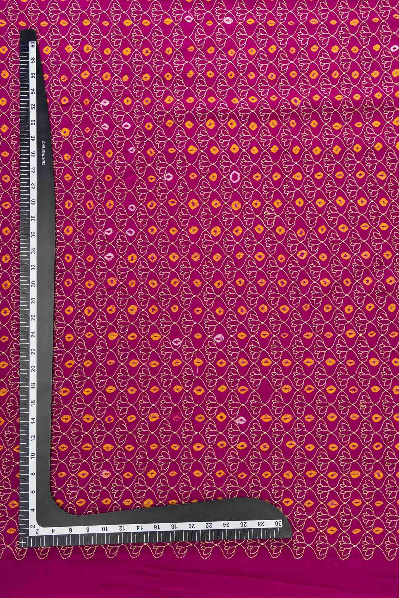 Purple Bandhani Silk Dress Material