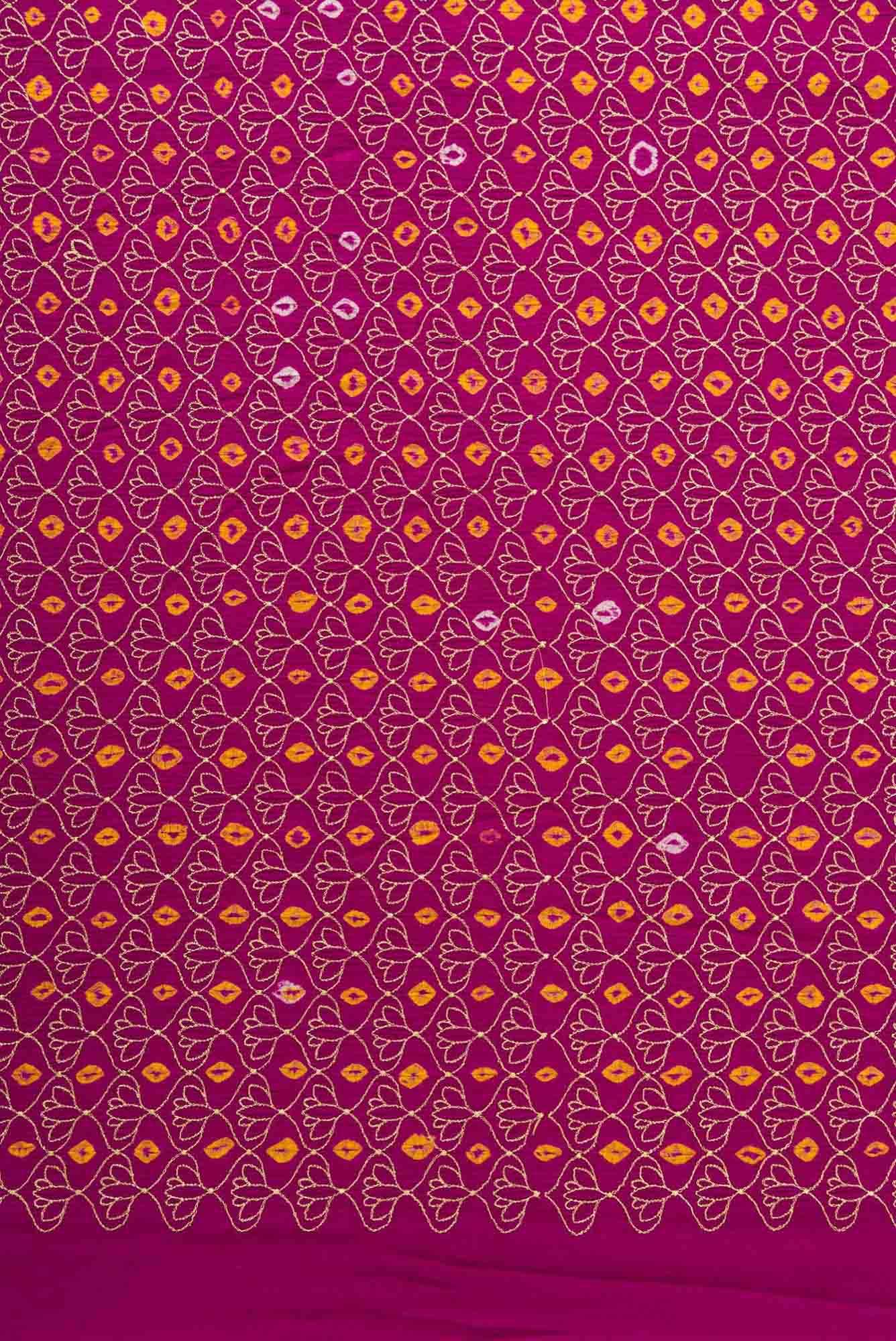 Purple Bandhani Silk Dress Material