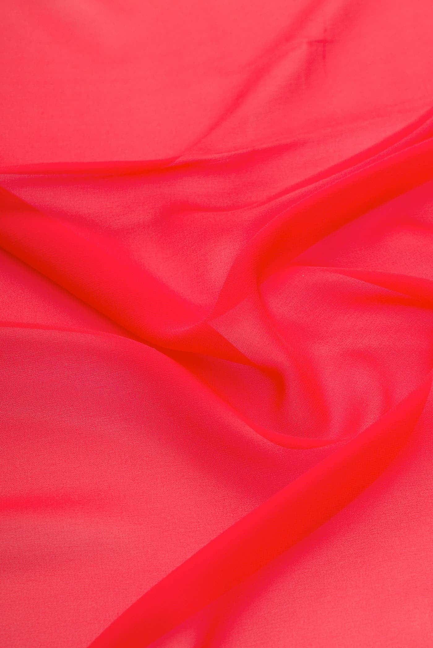 Red Mysore Georgette Dress Material